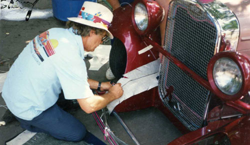 Joe Lance making a pattern